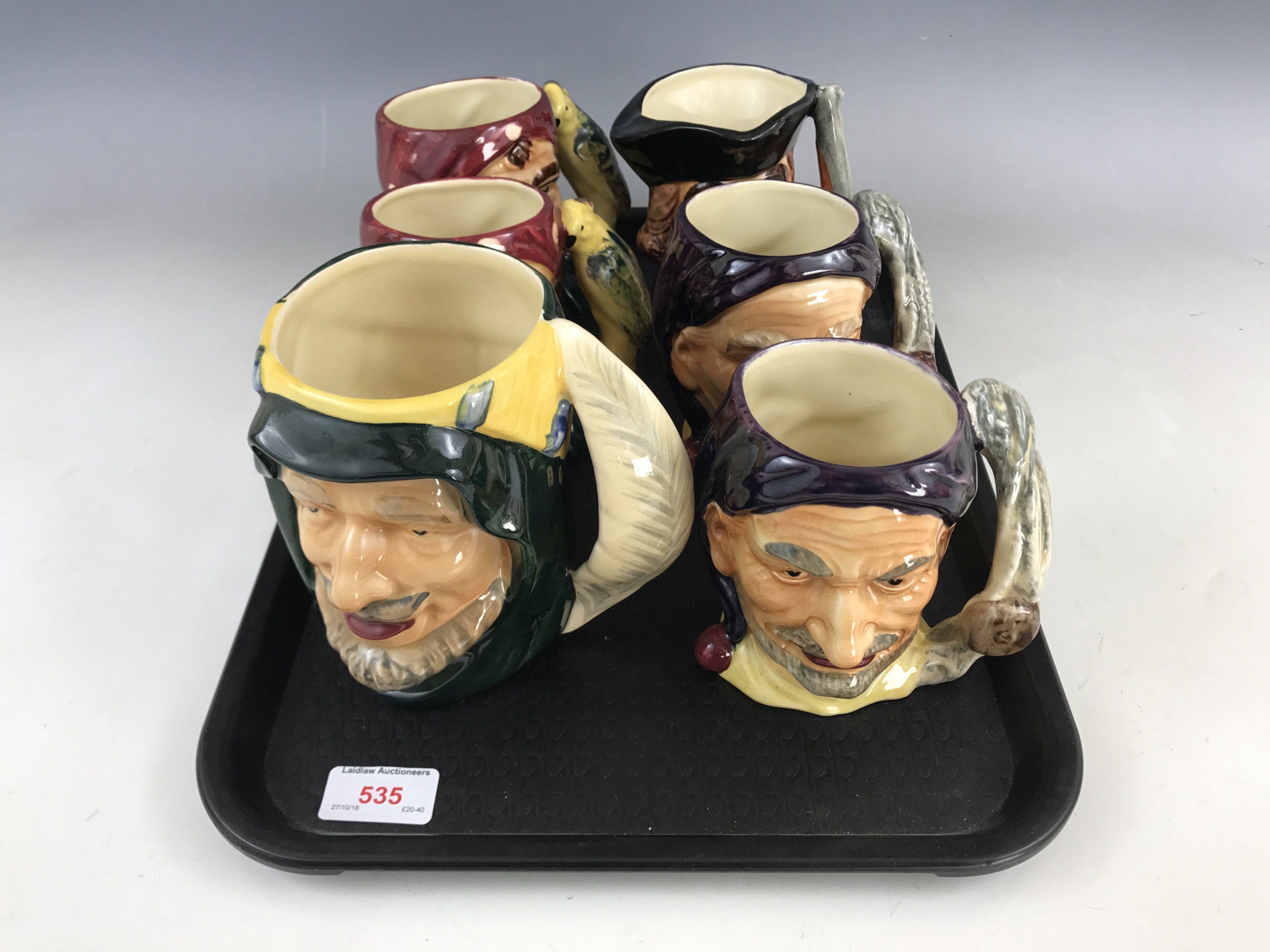 Shorter and Son character jugs, including Sheikh, Sinbad (2) Pirate Head (2) and Dick Turpin, 15 cm