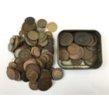 A collection of predominantly British copper coins, Queen Victoria - Queen Elizabeth II, together