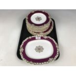 A quantity of Royal Worcester dinner ware including two oval plates, four plates and eight dessert