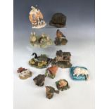 Sundry Border Fine Arts figurines including Rabbit RW6, a Canadian goose with gooselings RW9, a