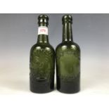 A James Thompson and Co of Barrow-in-Furness green glass bottle together with one other by Hudson