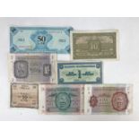 A quantity of Second World War military bank notes