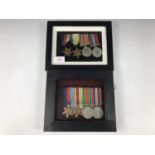 Two framed sets of Second World War British campaign medals