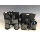 A cased pair of Swift Saratoga MKII 8 x 40 binoculars together with a cased pair of Hilkinson 10 x