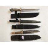 An Anglo-Arms hunting knife, an "Original" Bowie knife and one other