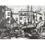 Lionel Barrymore (1878-1954) Little Boatyard, Venice, Talio-chrome print, framed and mounted under