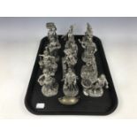 A collection of twelve Charles Dickens pewter figurines