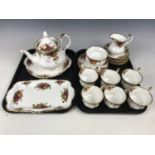 A quantity of Royal Albert Old Country Rose tea ware (sugar bowl a/f)
