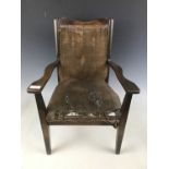 A 1930s-1940s child's oak armchair