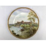 A Royal Worcester plate transfer-printed and hand-tinted in depiction of Windsor Castle