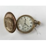 A Thomas Russell & Son of Liverpool rolled-gold hunter pocket watch