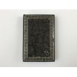A 19th Century Indian carved and micro-mosaic inlaid hardwood visiting card case
