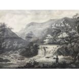 Sophia Hutton (19th Century) View in Monsol Dale, dated Febr 23d 1825, graphite landscape view of