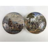 Two Victorian Pratt pot lids (a/f)