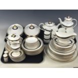 An extensive Royal Doulton Harlow pattern tea and dinner service including two tureens, a cruet