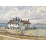 19th Century Allonby, Sept 21 1889, a cluster of white-washed cottages cluster to the shoreline,