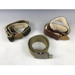 Three Italian military waist belts