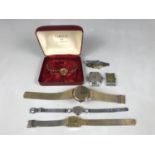 A number of vintage wristwatches including a lady's and gentleman's Sekonda, and a cased Timex etc.