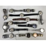 A quantity of 1960s and later wrist watches including Services, Buler, Seiko, Kered, Smith Astral,