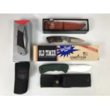 A Schrade Cutlery "Old Timer" sporting knife, a Kershaw "Wildcat Ridge" folding knife and a