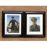 Two contemporary prints depicting Ernst Rommel and Michael Wittmann respectively, 31 cm x 26 cm