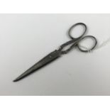 A Georgian pair of steel scissors manufactured by Colley