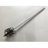 A quality older reproduction Scottish highland basket-hilted broad sword