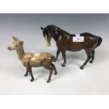 A Beswick horse and deer