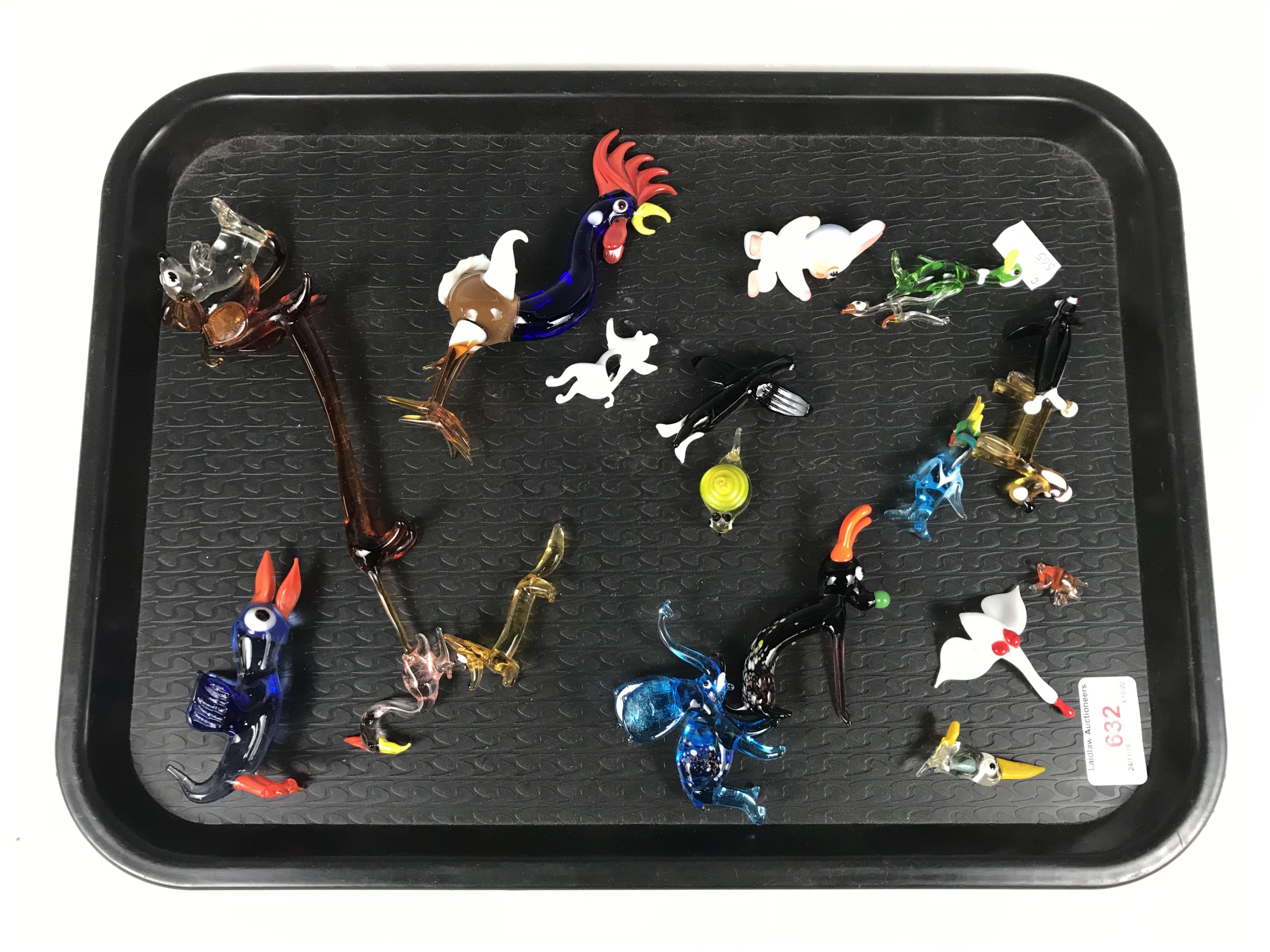 A collection of vintage lampwork glass animals