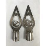 Two Cold War Soviet banner staff finials