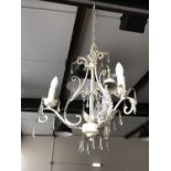 A contemporary glass chandelier