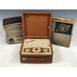 A vintage G. Marconi radio (a/f) together with a Sky Countess radio and a Perdio Continental