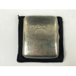 An electroplate cigarette case bearing the monogram 'M.M'