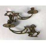 A pair of Belle Époque Art Nouveau piano candle brackets