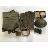 A quantity of post-War military kit including a rubber-proofed cape, kit bags, mess tins etc