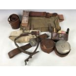 A Great War period private purchase campaign leather-cased spirit burner and cup, together with