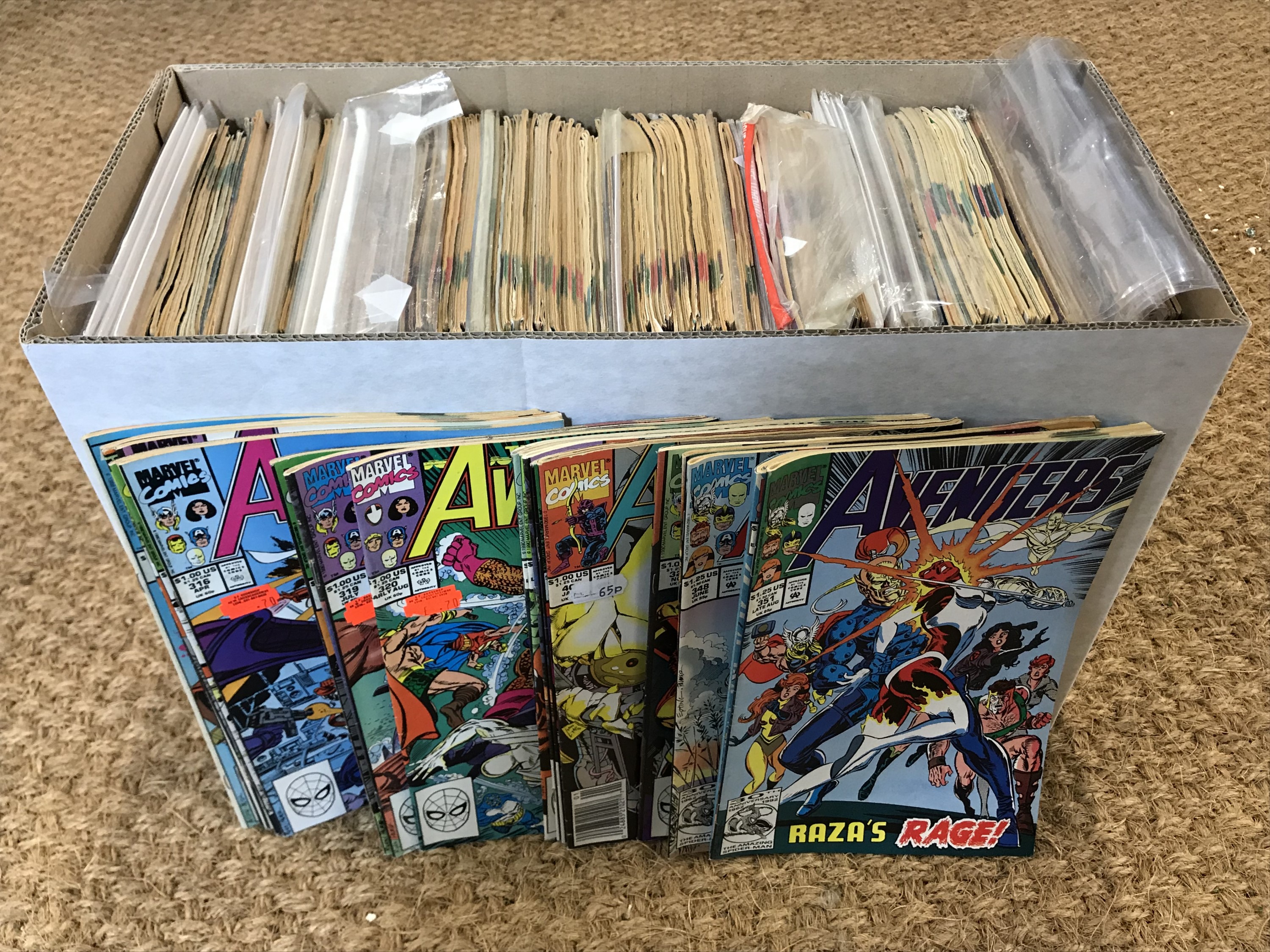 A quantity of various Marvel comics including Batman and the Avengers etc