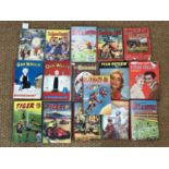 A quantity of vintage annuals including Lion Annual 1956, The Broons 1957, Oor Wullie 1958, Tiger