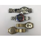 Four gentlemen's wrist watches including a Futura, a Phillip Persio, a Zenith 2300 and one other