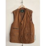 A gentleman's Orvis suede fishing vest, in cognac, size L, new with tags, RRP £85