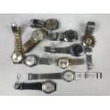 A quantity of largely 1960s - 1970s wrist watches including Montine, Mondaine, Ross, Roamer, Lancet,