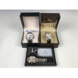 Three contemporary wrist watches in original packaging, respectively Lucien Piccard and two by