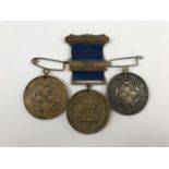 Three Edwardian Cumberland Education Committee Attendance medals