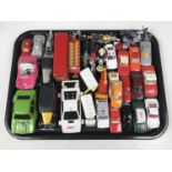 Sundry Matchbox die-cast cars and bikes including a 007 Lotus Espirit etc