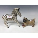 Beswick zebra and scottie dog figurines