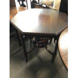 A Victorian mahogany hexagonal occasional table, 69 cm diameter