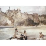 After Sir William Russell Flint (1880-1969) The First Arrivals, offset lithographic print, signed by