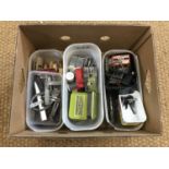 A quantity of tools including tap and die sets and spanners etc