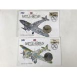 Two Battle of Britain commemorative coin covers