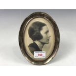 An early George V silver frame containing a studio photograph of actress Barbara Murray, Birmingham,